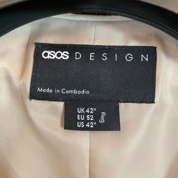 ASOS DESIGN wedding super skinny suit vest in stone linen mix (tan color) - Picture 9 of 12